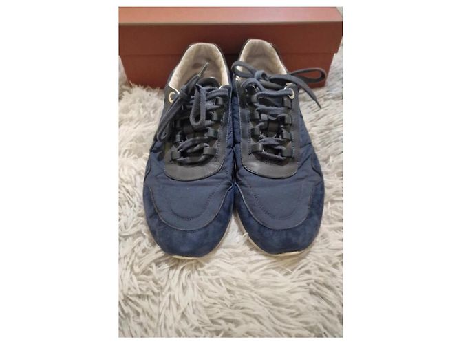 Sneakers Loro Piana in cashmere blu scuro - vista 2