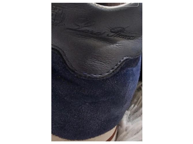 Sneakers Loro Piana in cashmere blu scuro - vista 6