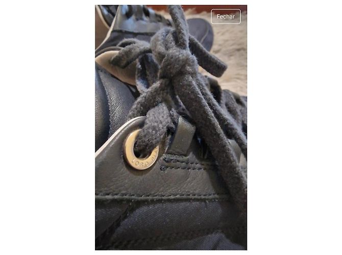 Sneakers Loro Piana in cashmere blu scuro - vista 9