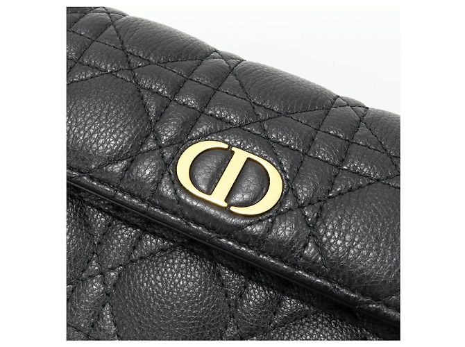 Christian Dior Dior Dior Caro Cartera Larga de Piel de Ternera Negro - vista 5