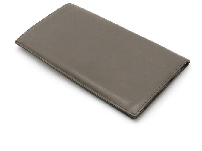 Portafoglio lungo in pelle e seta Twill Citizen di Hermès Grigio - vista 2