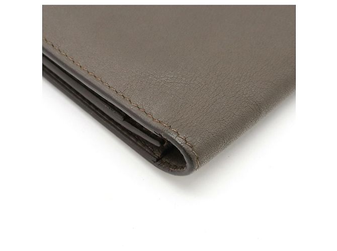 Portafoglio lungo in pelle e seta Twill Citizen di Hermès Grigio - vista 3