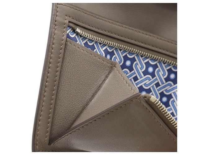 Portafoglio lungo in pelle e seta Twill Citizen di Hermès Grigio - vista 7