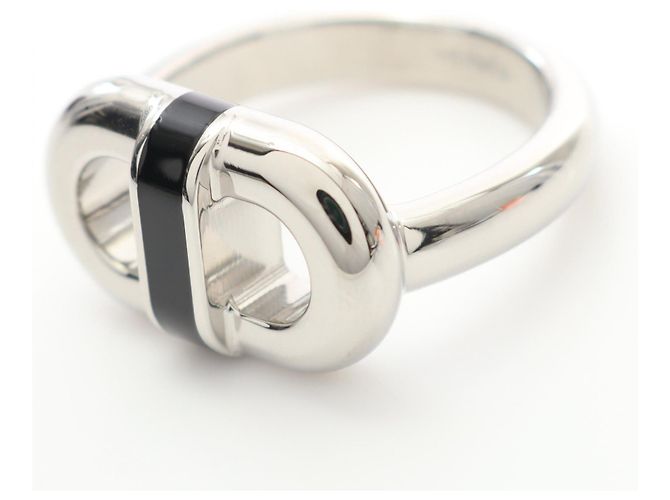 Hermès Ring aus Edelstahl in Schwarz - Ansicht 3