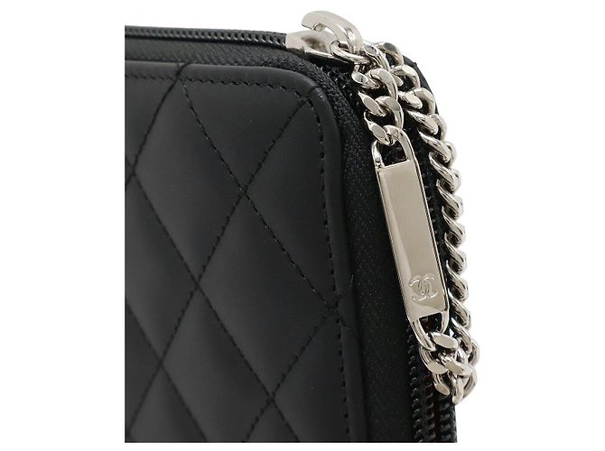 Portafoglio con zip Chanel Cambon Line Nero Rosa - vista 5