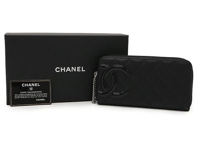 Portafoglio con zip Chanel Cambon Line Nero Rosa - vista 7