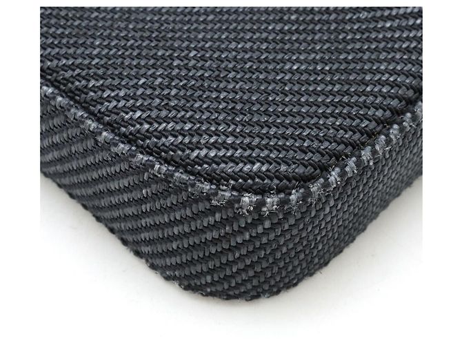 Portafoglio in tela e pelle con catena Chanel blu navy - vista 3