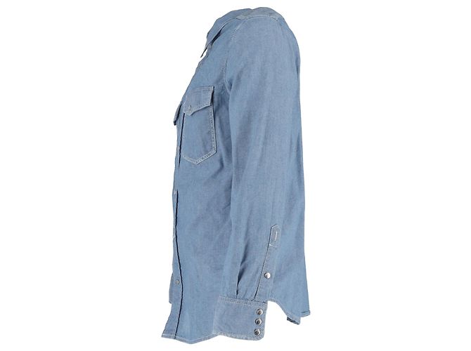 Diesel Button-Down-Hemd aus blauer Baumwoll-Denim - Ansicht 2