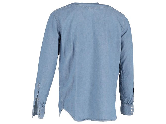Diesel Button-Down-Hemd aus blauer Baumwoll-Denim - Ansicht 3
