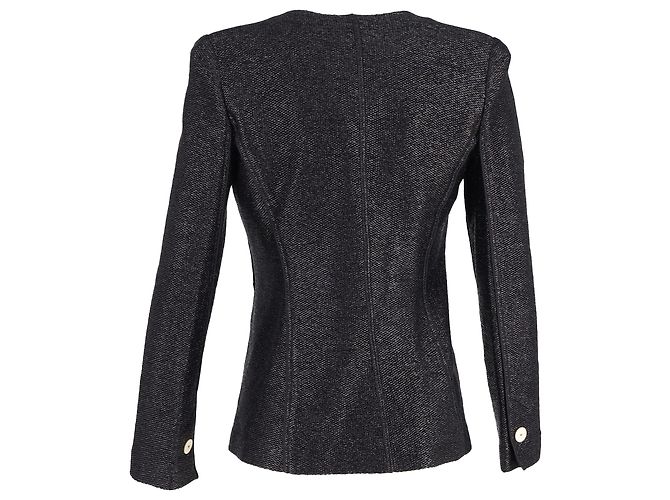 Giorgio Armani Single-Buttoned Blazer in Black Polyamide - view 3