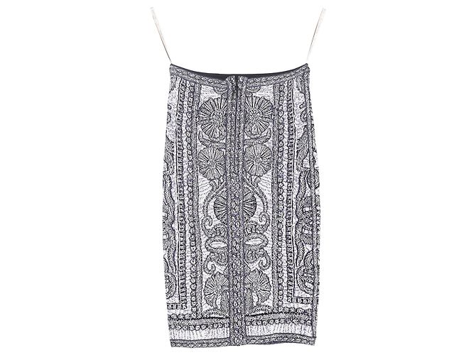Falda Mini de Jacquard Impresa Herve Leger en Rayón Negro y Blanco Multicolor - vista 2