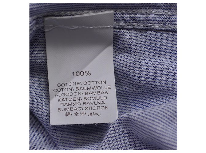 Camicia a righe con bottoni in cotone blu Brunello Cucinelli - vista 6