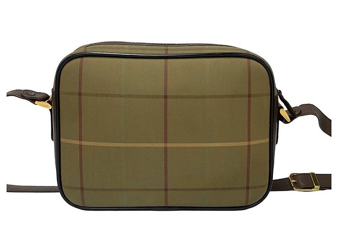 Borsa a spalla in pelle e tela Burberrys Marrone - vista 5