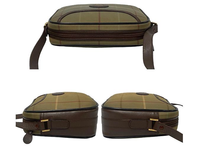 Borsa a spalla in pelle e tela Burberrys Marrone - vista 6