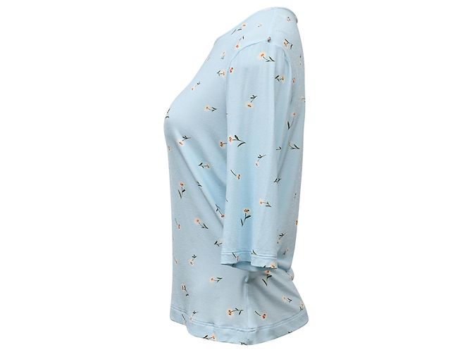 Camiseta Sportmax con estampado floral en algodón azul claro - vista 2