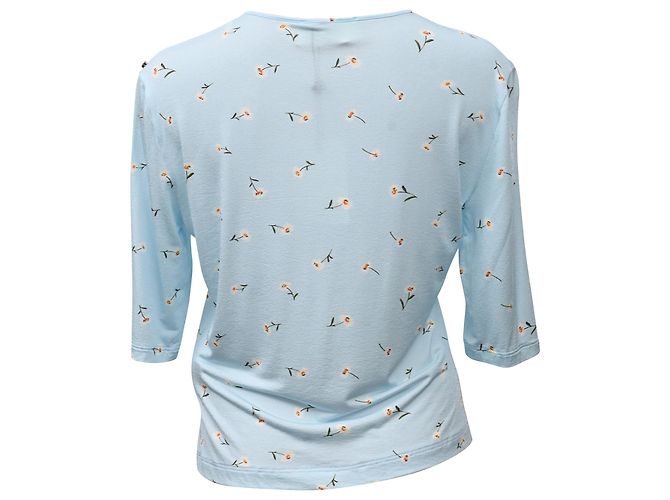 Camiseta Sportmax con estampado floral en algodón azul claro - vista 3