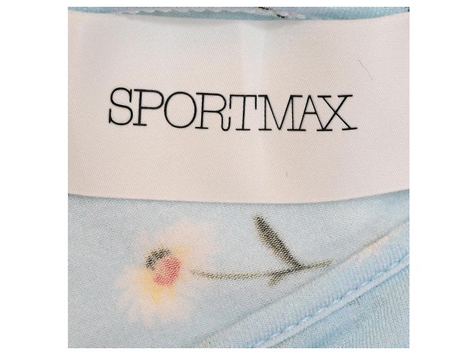 Camiseta Sportmax con estampado floral en algodón azul claro - vista 4