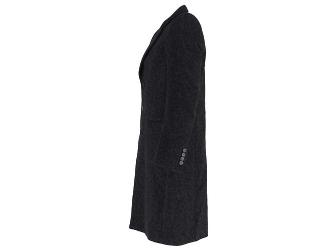 Casaco slim fit de lã preta com estampa de leopardo da Givenchy - vista 2