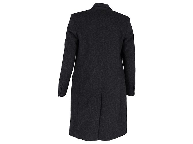 Casaco slim fit de lã preta com estampa de leopardo da Givenchy - vista 3