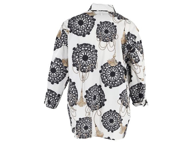 Camisa Hermès Cliquetis Aquarelle impresa en algodón blanco Multicolor - vista 3