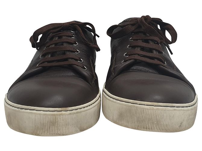 Baskets Basses Lanvin en Cuir Marron Rouge - vue 2