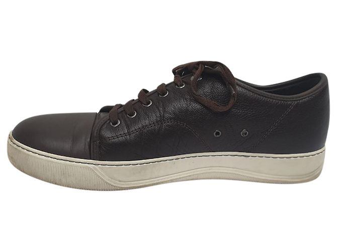 Baskets Basses Lanvin en Cuir Marron Rouge - vue 4