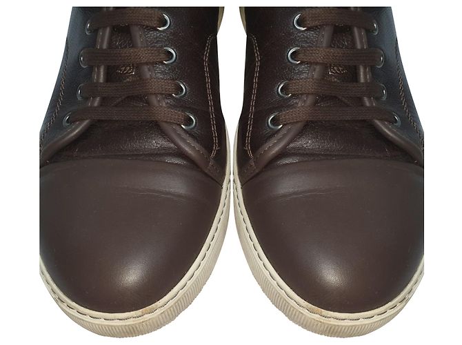 Baskets Basses Lanvin en Cuir Marron Rouge - vue 7