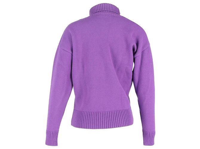 Rollkragenpullover Ami de Coeur aus lila Merinowolle - Ansicht 3