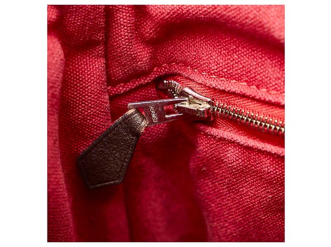 Hermès Troca Horizontal MM Canvas Tote Bag Rot - Ansicht 6