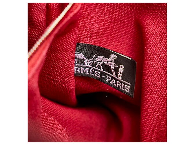 Hermès Troca Horizontal MM Canvas Tote Bag Rot - Ansicht 7