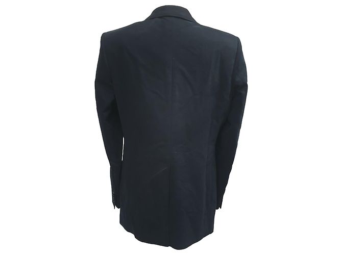Blazer monopetto con tasche in cotone blu navy di Dolce & Gabbana - vista 3