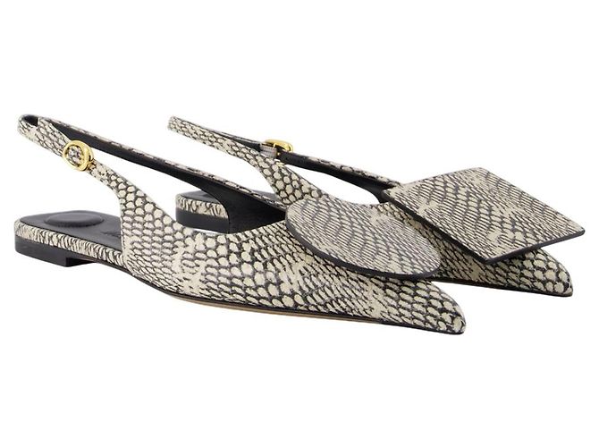 Duelo P Slingbacks - Jacquemus - Cuir - Beige - vue 2