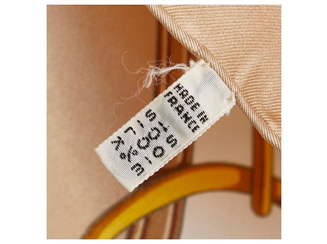 Céline Bufanda de seda Horsebit Celine Castaño Beige - vista 4
