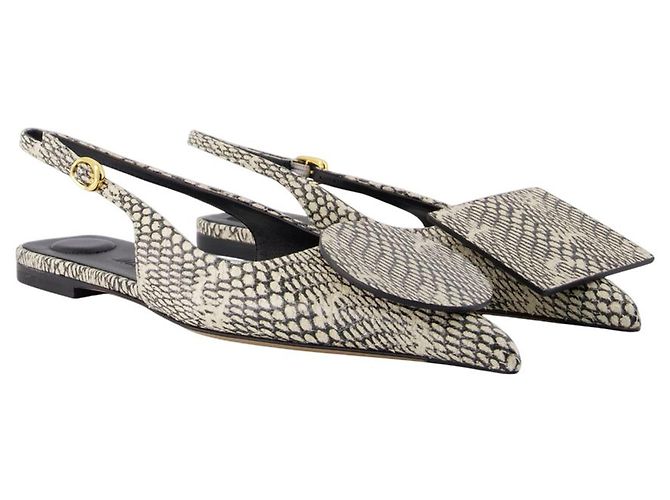 Duelo P Slingbacks - Jacquemus - Cuir - Beige - vue 2