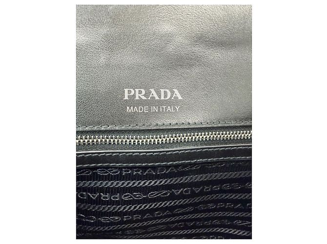 Borsa a tracolla in pelle di vitello beige e grigia Prada Cahier Multicolore - vista 5