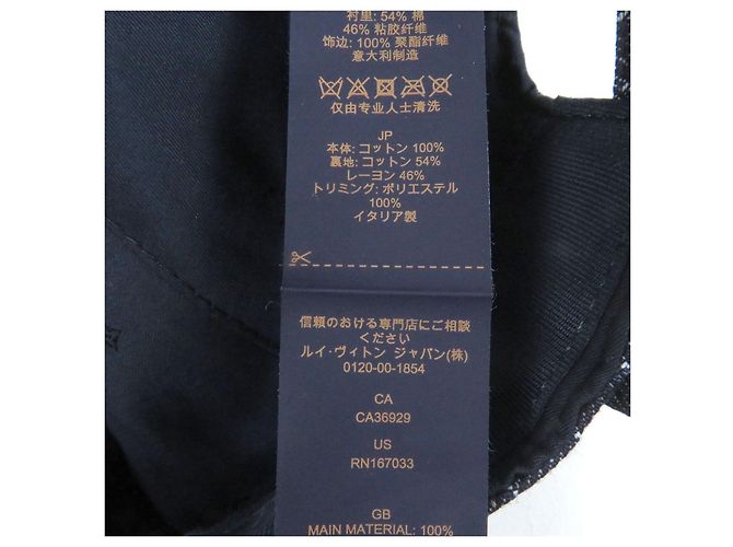 Cappellino da baseball in denim a righe in cotone Louis Vuitton Blu - vista 10
