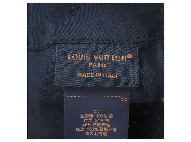 Cappellino da baseball in denim a righe in cotone Louis Vuitton Blu - vista 8
