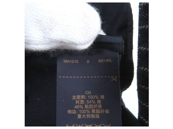 Cappellino da baseball in denim a righe in cotone Louis Vuitton Blu - vista 9