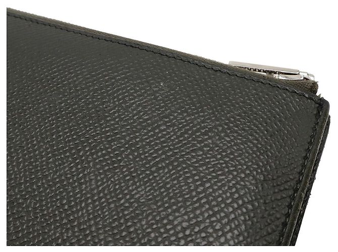 Hermès Portafoglio Lungo L-Zip Duo Combine Remix Hermes in Pelle Grigia Grigio - vista 4