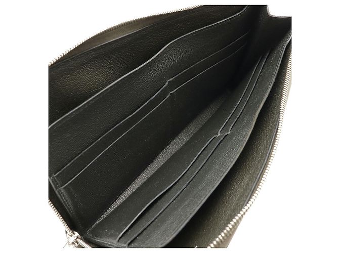 Hermès Portafoglio Lungo L-Zip Duo Combine Remix Hermes in Pelle Grigia Grigio - vista 6