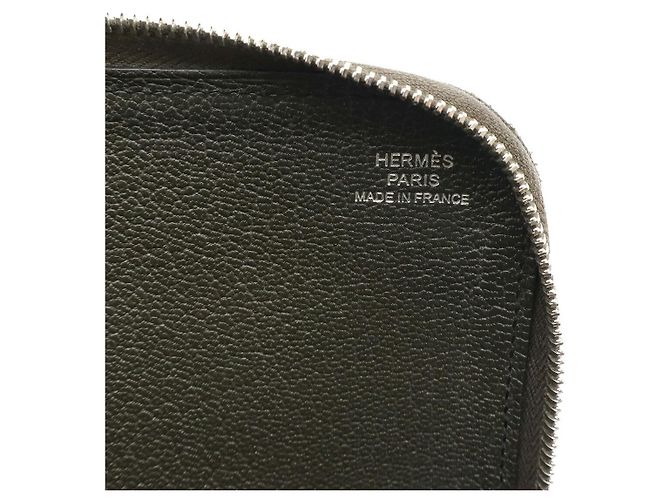 Hermès Portafoglio Lungo L-Zip Duo Combine Remix Hermes in Pelle Grigia Grigio - vista 8