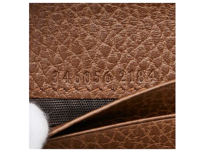 Portafoglio in pelle GG Canvas Gucci Marrone Beige - vista 10