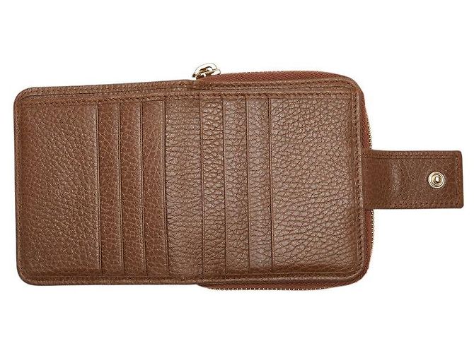 Portafoglio in pelle GG Canvas Gucci Marrone Beige - vista 4