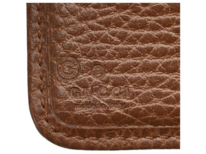 Portafoglio in pelle GG Canvas Gucci Marrone Beige - vista 9