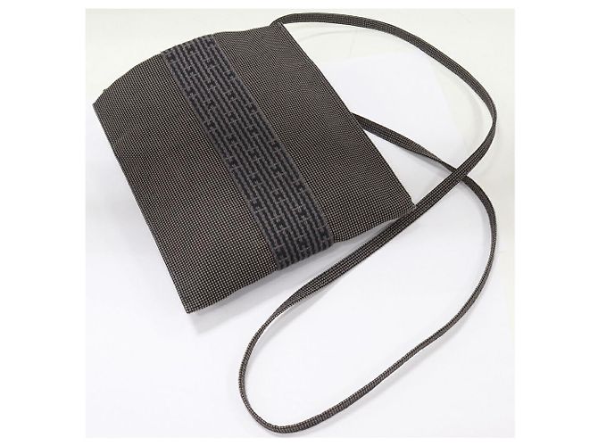 Hermès Herline Canvas Schultertasche Grau - Ansicht 3