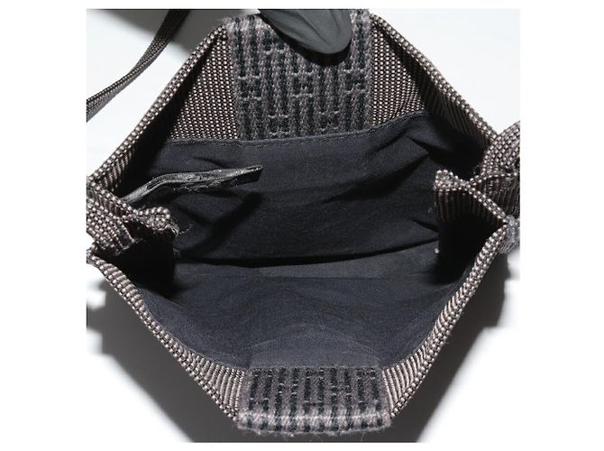 Hermès Herline Canvas Schultertasche Grau - Ansicht 4