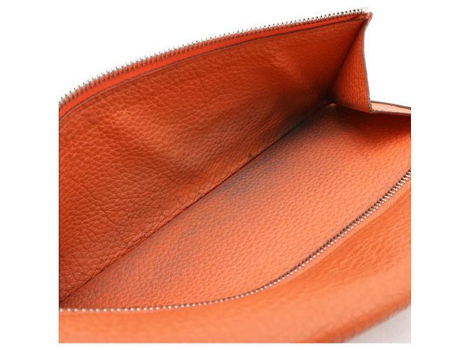 Hermès Dogon Verso Leder Langbörse Orange - Ansicht 9