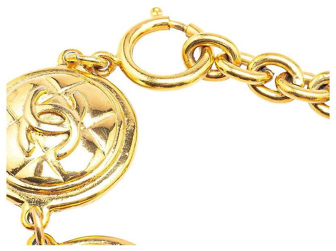Timeless Bracciale Matelassé Coco Mark di Chanel D'oro Metallico - vista 4