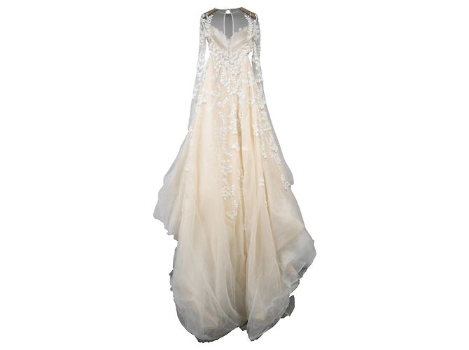 Elie Saab Embellished Wedding Gown in White Polyamide - view 3