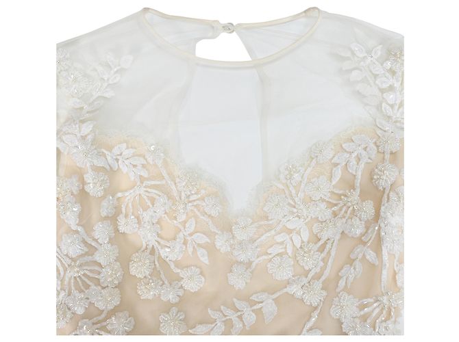 Elie Saab Embellished Wedding Gown in White Polyamide - view 5